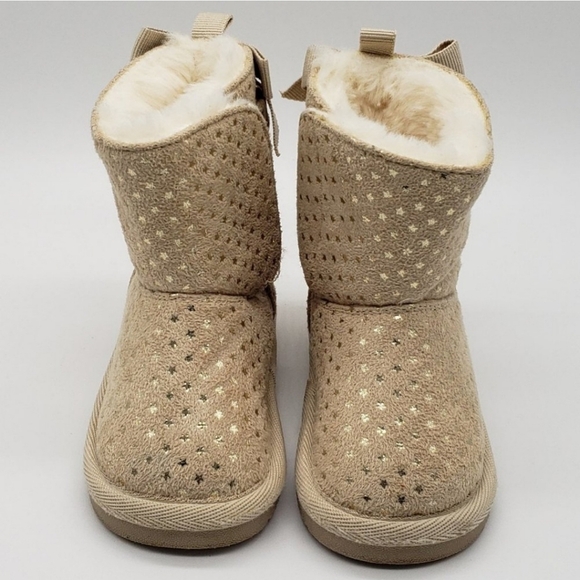 Joe Fresh Baby Faux Fur Star Velcro Winter boots Size 4 - Picture 1 of 11